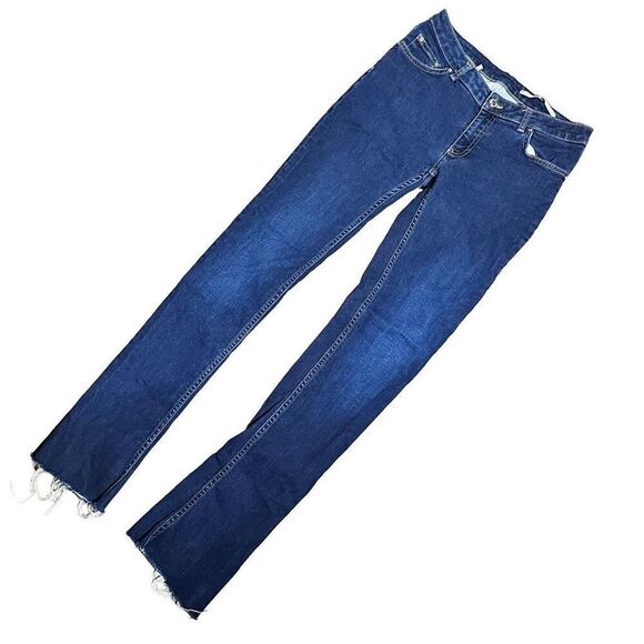 Zara Womens Denim Jeans Medium Rise Skinny Distress Hem Blue Wash 39 - Picture 2 of 10